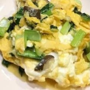 小松菜となすの卵とじ